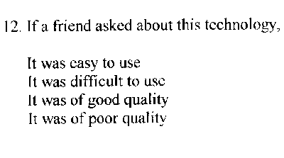 If a friend asked about this technology, was it easy to use, difficult to use, of good quality, of poor quality ... 