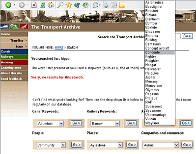 Screen Shot: Sorry no results